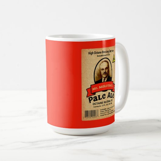 Het Bleke etiket van de heer Molotov Koffiemok (Voorkant rechts)