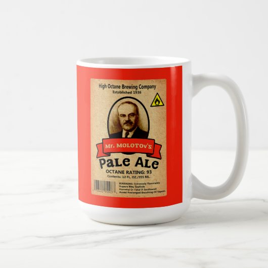 Het Bleke etiket van de heer Molotov Koffiemok (Rechts)