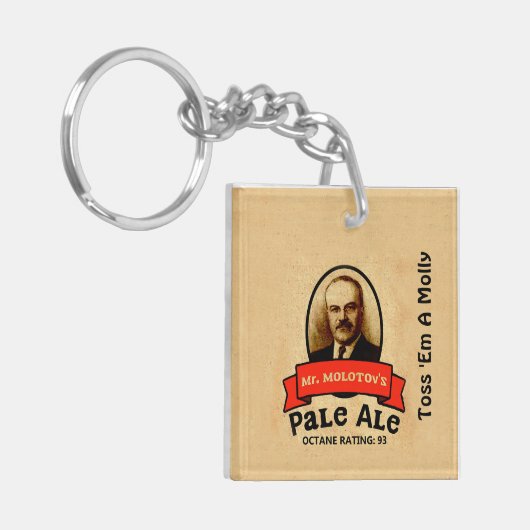 Het Bleke etiket van de heer Molotov Sleutelhanger (Voorkant Links)