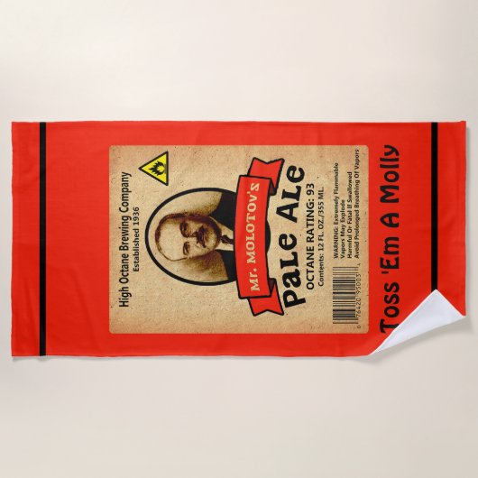 Het Bleke etiket van de heer Molotov Strandlaken (Voorkant)