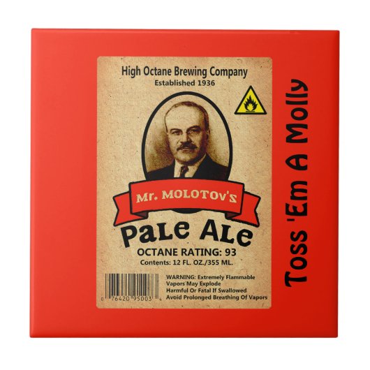 Het Bleke etiket van de heer Molotov Tegeltje (Voorkant)