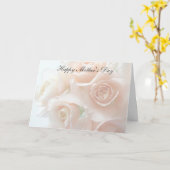 Het bleke Moederdag van koraalrozen Kaart (Gele Bloem)