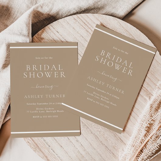 Het Bleke Taupe White Border Vrijgezellenfeest Kaart