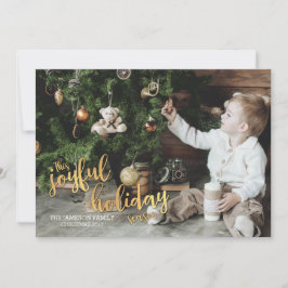 Het blije Goud van het Seizoen van de Vakantie Feestdagenkaart