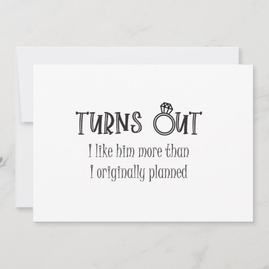Het blijkt dat ik hem leuk vind als een bruidskaar kaart (Voorkant)