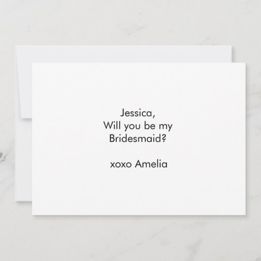 Het blijkt dat ik hem leuk vind als een bruidskaar kaart (Achterkant)