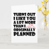 Het blijkt dat ik je veel meer leuk vind, grappige kaart (Gele Bloem)