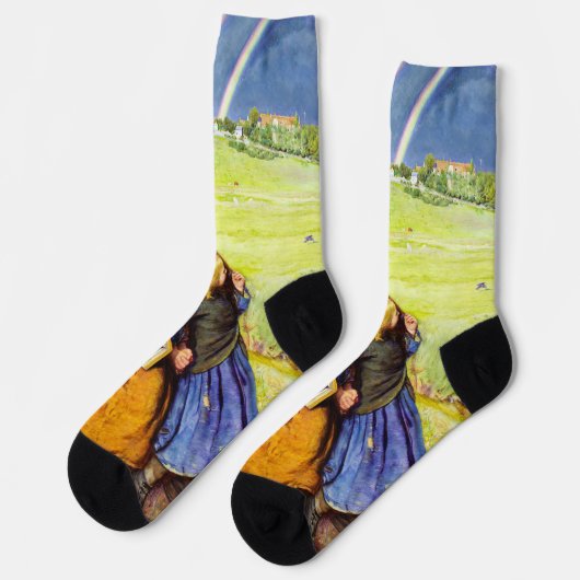 Het Blinde Meisje van John Everett Millais Sokken (Links)