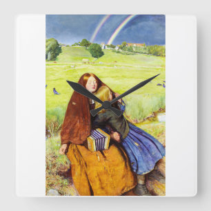 Het Blinde Meisje van John Everett Millais Vierkante Klok