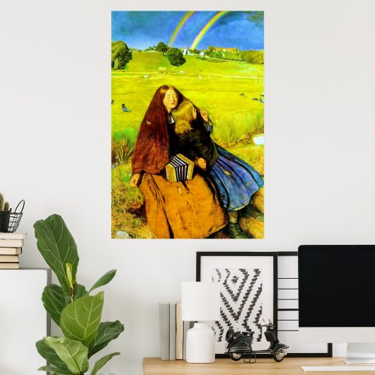 Het blindenmeisje ~ John Everett Millais Poster (Thuiskantoor)