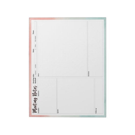 Het Blocnote van de vergadering (Linkerzijde)