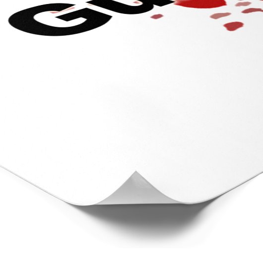 Het bloed staat op je handen. Pistool nu! Poster (Hoek)