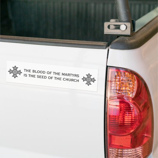 HET BLOED VAN DE MARTYRS-BUMPERSTICKER BUMPERSTICKER (Op Truck)