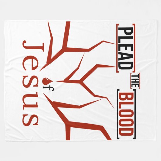 Het bloed van Jezus Blanket leiden (over wit) Fleece Deken (Voorkant (Horizontaal))