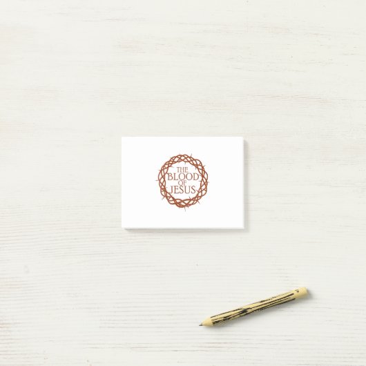 Het bloed van Jezus Post-it® Notes (Op bureau)