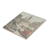 Het bloedbad in Bloody - Paul Revere (1770) Tegeltje (Zijkant)