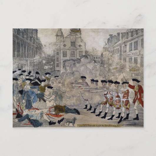 Het bloedbad in Boston door Paul Revere 1770 Briefkaart (Voorkant)