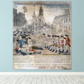 Het bloedbad in Boston door Paul Revere 1770 Canvas Afdruk (Insitu (Houten vloer))
