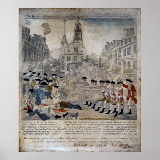 Het bloedbad in Boston door Paul Revere 1770 Poster (Voorkant)