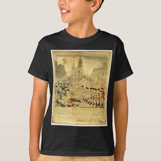 Het bloedbad in Boston door Paul Revere T-shirt (Voorkant)