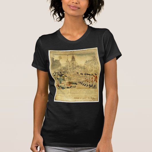 Het bloedbad in Boston door Paul Revere T-shirt (Voorkant)