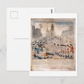 Het bloedbad in Boston Paul Revere King Street Briefkaart (Voorkant / Achterkant)