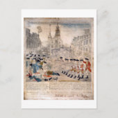 Het bloedbad in Boston Paul Revere King Street Briefkaart (Voorkant)