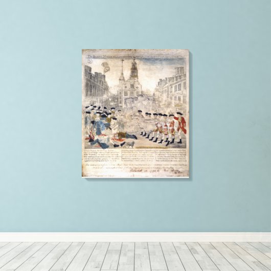 Het bloedbad in Boston Paul Revere King Street Canvas Afdruk (Insitu (Houten vloer))