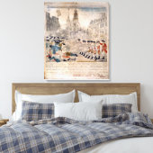 Het bloedbad in Boston Paul Revere King Street Canvas Afdruk (Insitu (Slaapkamer))
