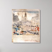 Het bloedbad in Boston Paul Revere King Street Canvas Afdruk (Voorkant)