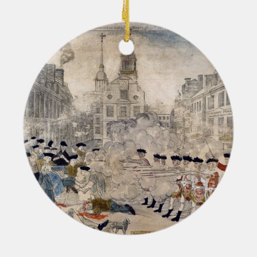 Het bloedbad in Boston Paul Revere King Street Keramisch Ornament (Achterkant)