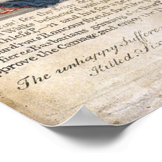 Het bloedbad in Boston Paul Revere King Street Poster (Hoek)