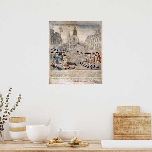Het bloedbad in Boston Paul Revere King Street Poster (Keuken)