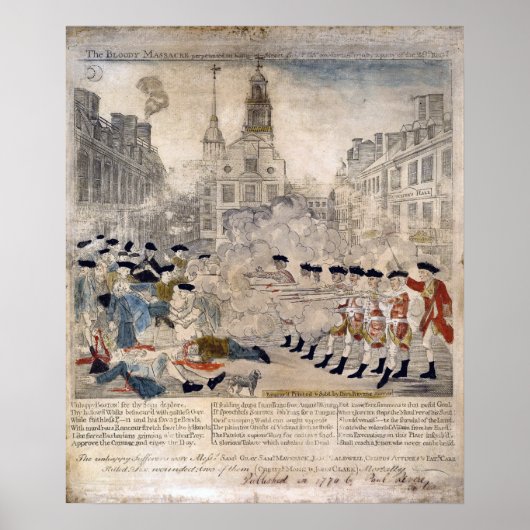 Het bloedbad in Boston Paul Revere King Street Poster (Voorkant)