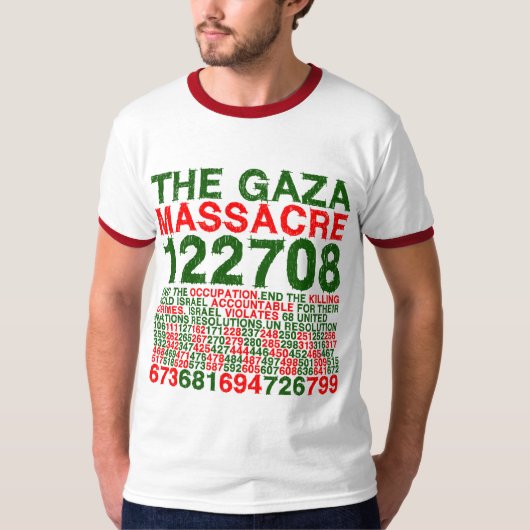 Het bloedbad in Gaza T-shirt (Voorkant)