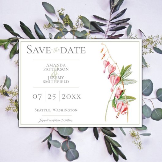 Het bloeden Harten sparen de Datum Save The Date