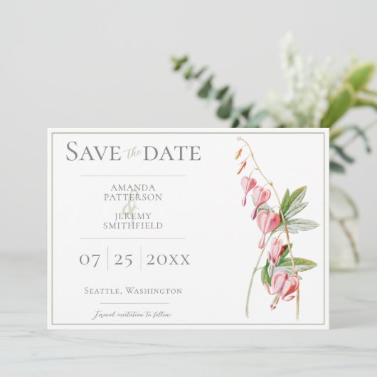 Het bloeden Harten sparen de Datum Save The Date (Staand voorkant)