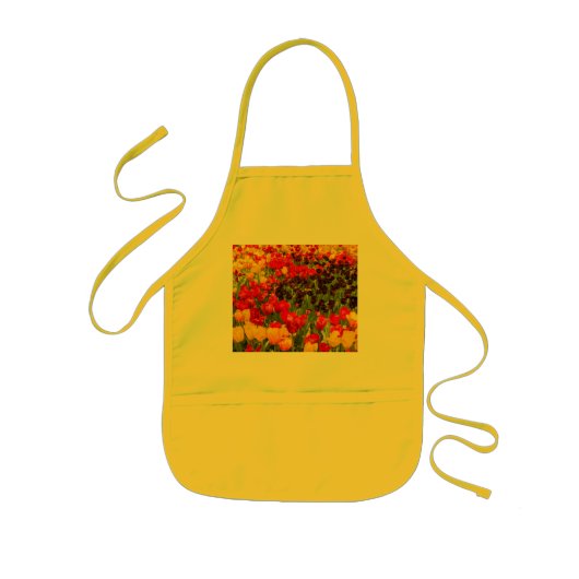 Het bloeden van tulpen op schort (Voorkant)