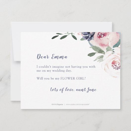 Het bloeien van botanische roze word mijn bloemmei kaart (Achterkant)