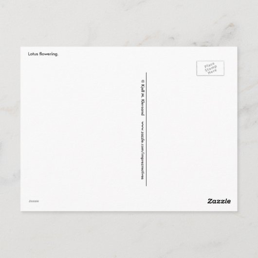 Het Bloeien van Lotus Briefkaart (Achterkant)