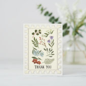 Het bloeien van winterplantaardige stoffen Dank u Briefkaart (Staand voorkant)