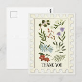 Het bloeien van winterplantaardige stoffen Dank u Briefkaart (Voorkant / Achterkant)