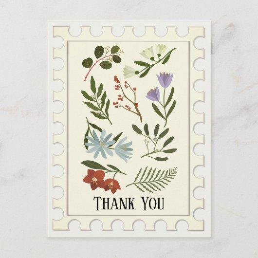 Het bloeien van winterplantaardige stoffen Dank u Briefkaart (Voorkant)