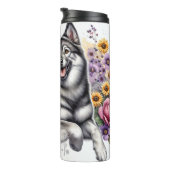 Het bloeiende bos van de Noorse Elandhond Thermosbeker (Geroteerd rechts)