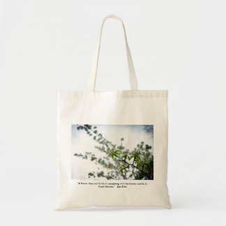 "Het bloeit gewoon" kersenbloesem herbruikbare boo Tote Bag