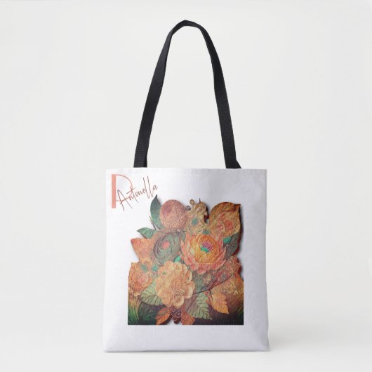 Het bloemboeket - Houtschilderij Tote Bag (Voorkant)