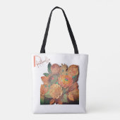 Het bloemboeket - Houtschilderij Tote Bag (Achterkant)