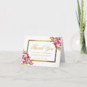 Het bloemen Elegante Elegante Gouden Lijst dankt u Bedankkaart (Voorkant)