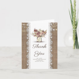 Het bloemen Huwelijk van de Jute van de Kruik van Bedankkaart