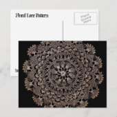 Het bloemen Patroon van het Kant Briefkaart (Voorkant / Achterkant)